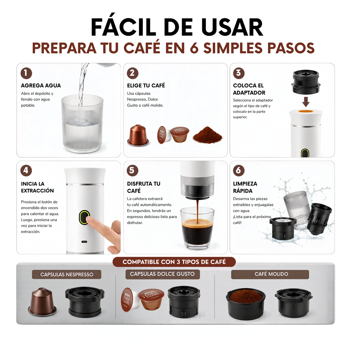 Nomad Cafetera Portátil 3 en 1
